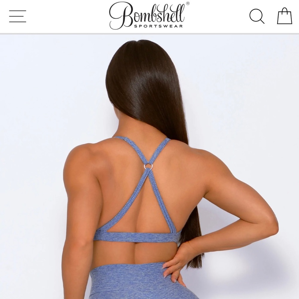 Blue Bombshell Braid Back Sports Bra
